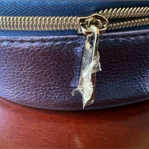 NWT Neiman Marcus blue metallic cosmetic bag - Picture 2 of 6